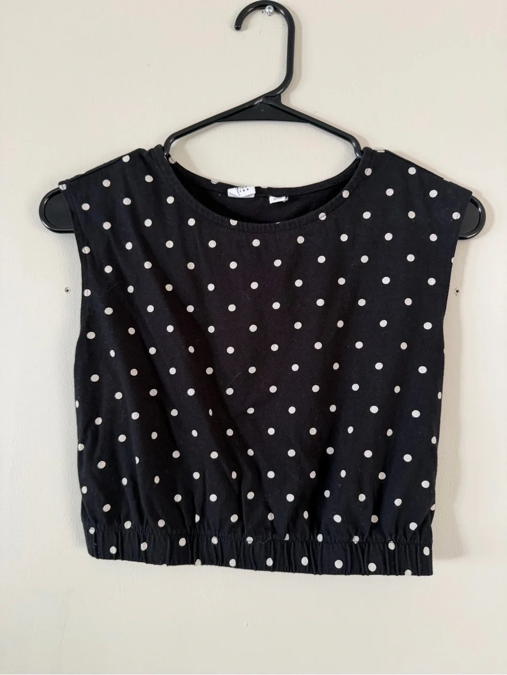 GAP Black Tank Top with White Polka Dots